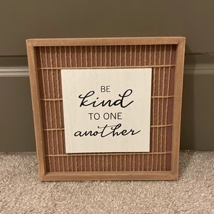 “Be Kind to One Another” Wooden Wall Sign